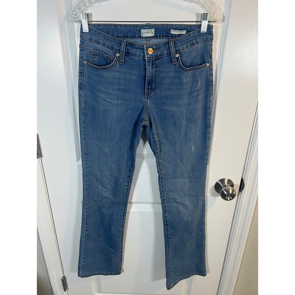 Wonderly Womens Bootcut Jeans Mid-Rise Medium Wash Blue Size 4